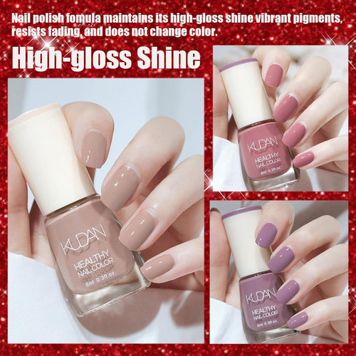 Pink nail polish set 6pcs - nail,