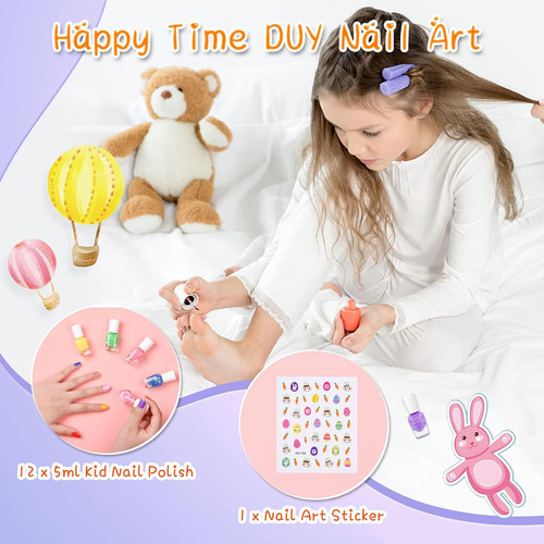 Kids rainbow nail polish - set,